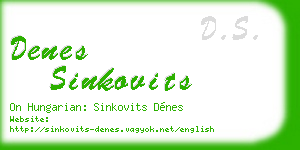 denes sinkovits business card